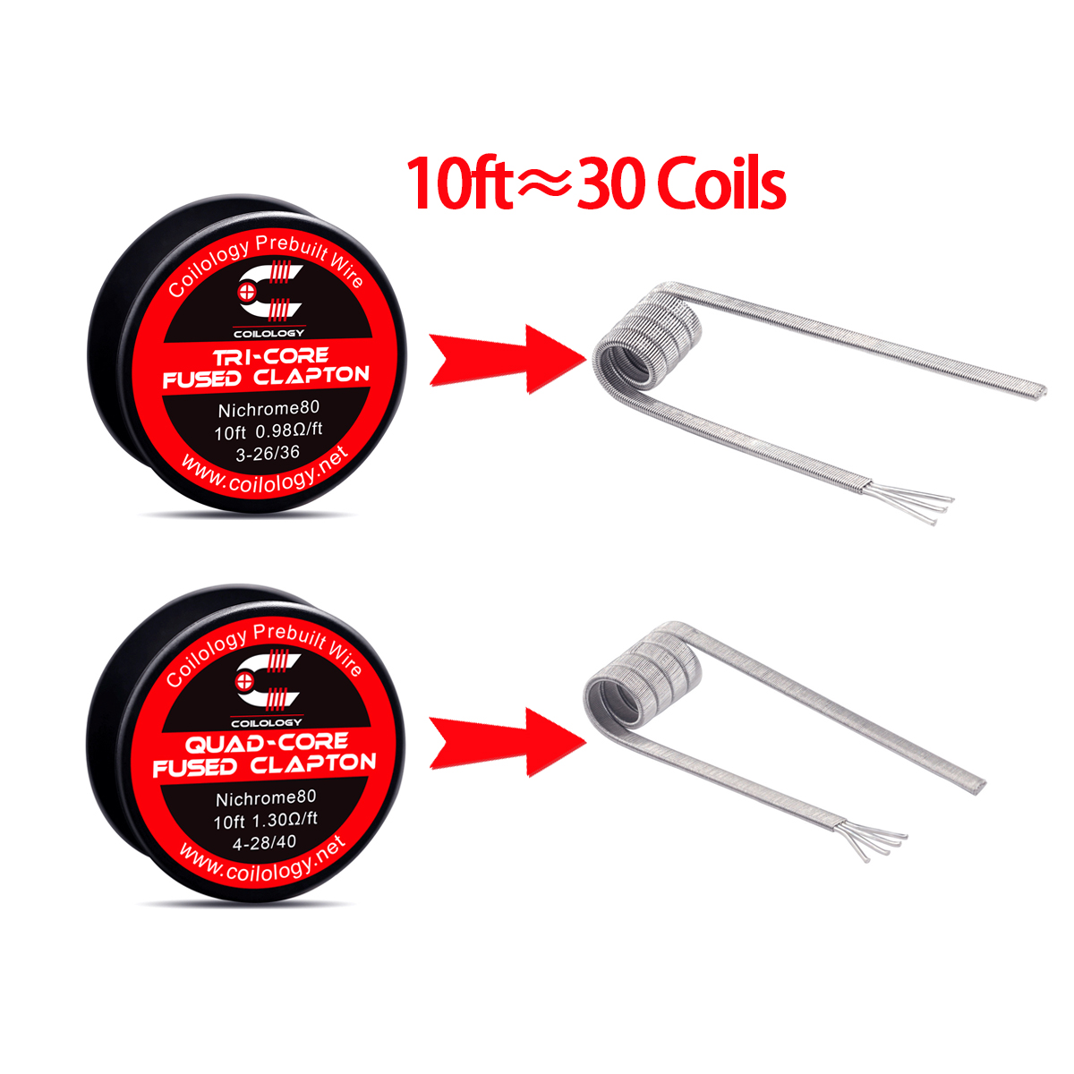 10ft Prebuilt wire Tricore/qua - Clapton Wire Pre Built recension och pris